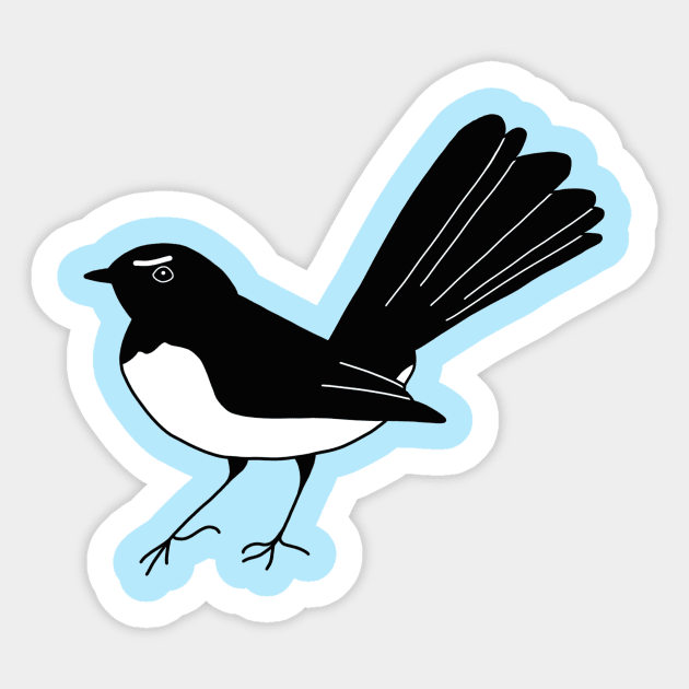 Willy Wagtail (pocket size) Sticker by Earl Grey